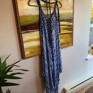 COPY - Gauzy blue tie dye cotton jumpsuit.